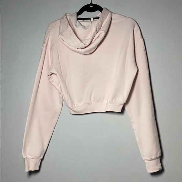 Skims Shrunken Hoodie NWT Small Barely Pink Cropped Cotton Fleece Pullover - Picture 9 of 13